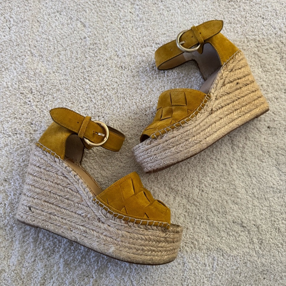 MARC FISHER LTD Adalla Basketweave Suede Platform Wedge Sandals - Picture 4 of 7
